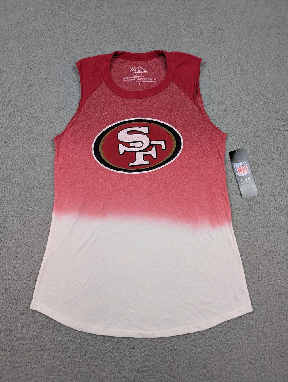 San Francisco 49ers Shirt Womens Small Red NFL Football Majestic Threads Tank